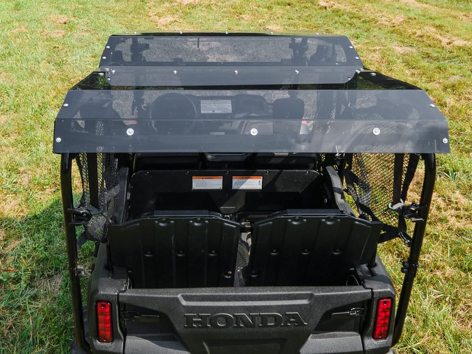 SuperATV – Techo tintado oscuro compatible con Honda Pioneer 700-4 2014+  Visibilidad completa y conciencia  Policarbonato de 14 pulgadas  Protege