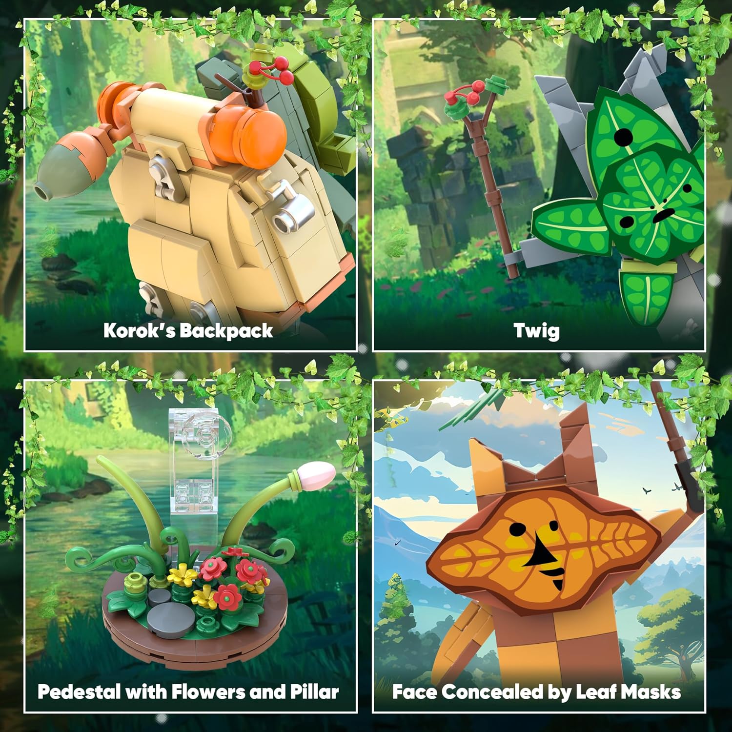 Koroks – Juego de construcción compatible con placa base Lego, juegos de bloques de construcción de 5 personajes para fanáticos de BOTW, lindas
