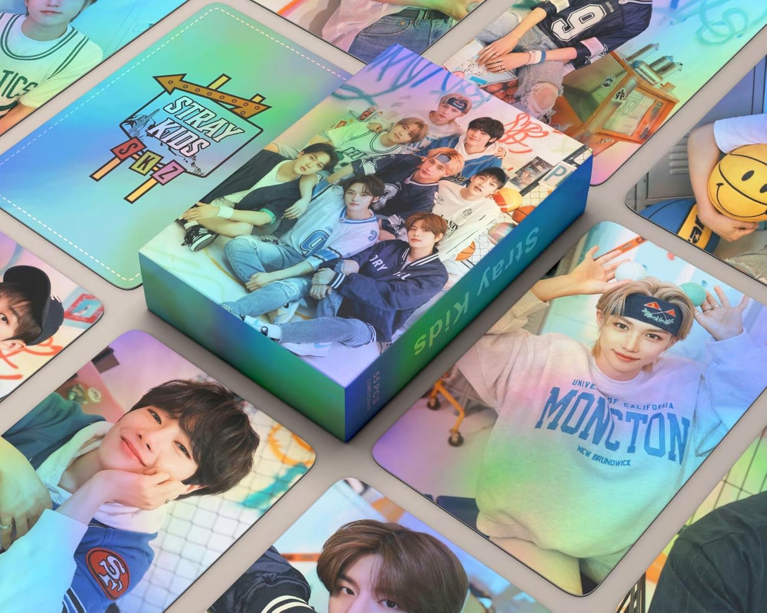 Stray Kids – Tarjetas de fotos láser, 55 unidades, 2023 para niños callejeros NACIFIC, juego de tarjetas láser Lomo Kpop, regalo para fanáticos que
