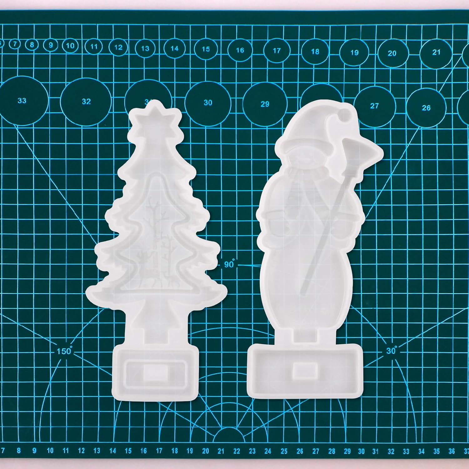 Moldes de silicona de resina navideña, moldes de adorno de cristal de muñeco de nieve de Papá Noel 3D para decoración del hogar, oficina, decoración