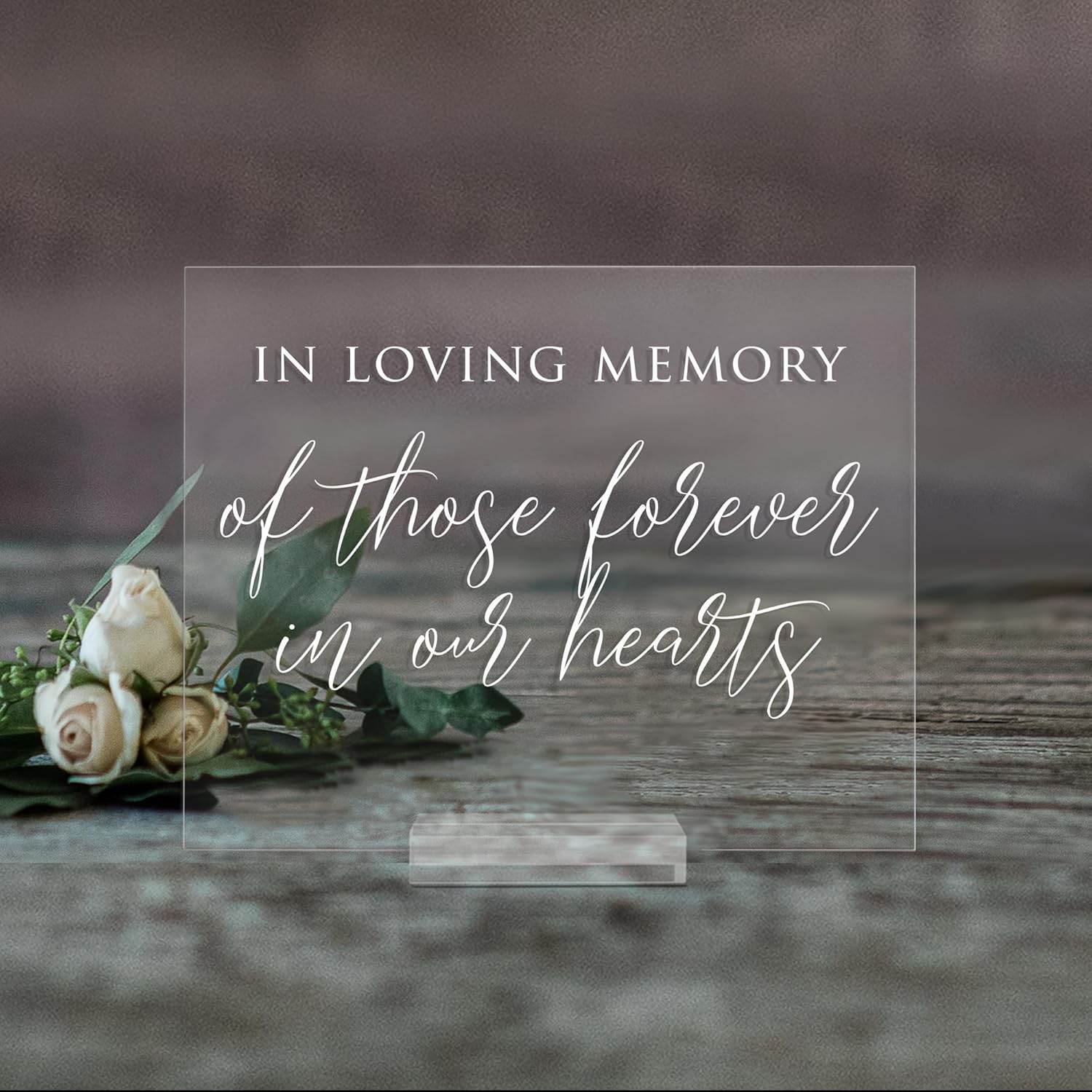 In Loving Memory Acrylic Wedding Sign – Elegant Design for Remembering Loved Ones – Transparent Display on Your Special Day – Perfect for Memorials