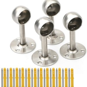 Tubo de acero inoxidable para armario, soporte de extremo de barra de palanca de armario, soporte de montaje en techo para tubo de acero inoxidable Tubo de acero inoxidable para armario, soporte de extremo de barra de palanca de armario, soporte de montaje en techo para tubo de acero inoxidable