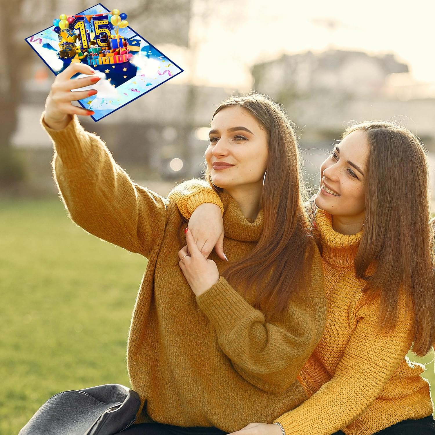 GREETING ART Tarjeta de feliz cumpleaños 15, tarjeta de aniversario de boda 15 para marido y esposa, tarjeta de cumpleaños de 15 años para