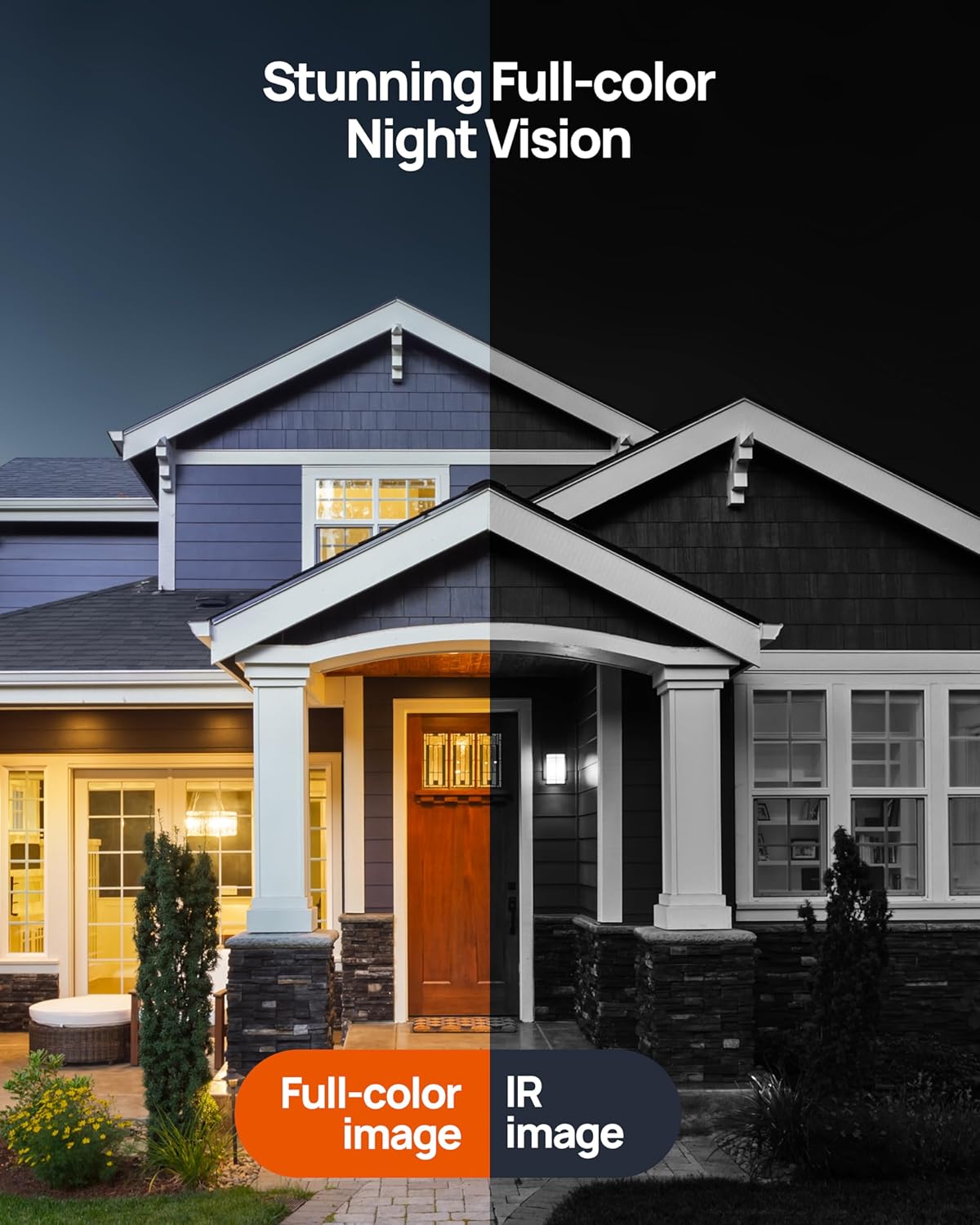 Mology Cámara de seguridad inalámbrica para exteriores, 2K 3MP con energía solar WiFi con visión nocturna a todo color, reflector, detección de