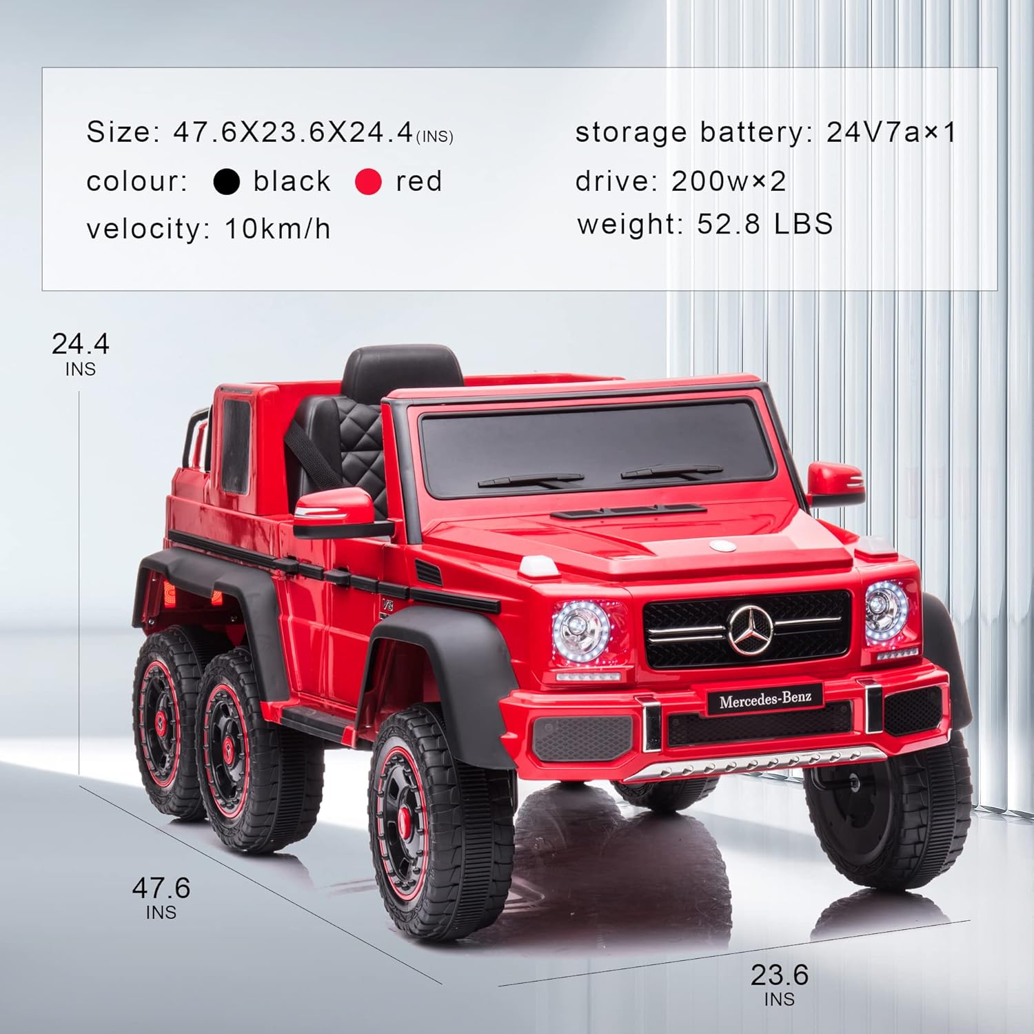 ccko Auto eléctrico para niños, vehículo eléctrico para niños de 24 V 200 W, auto eléctrico Mercedes-Benz con licencia para niños con amortiguador