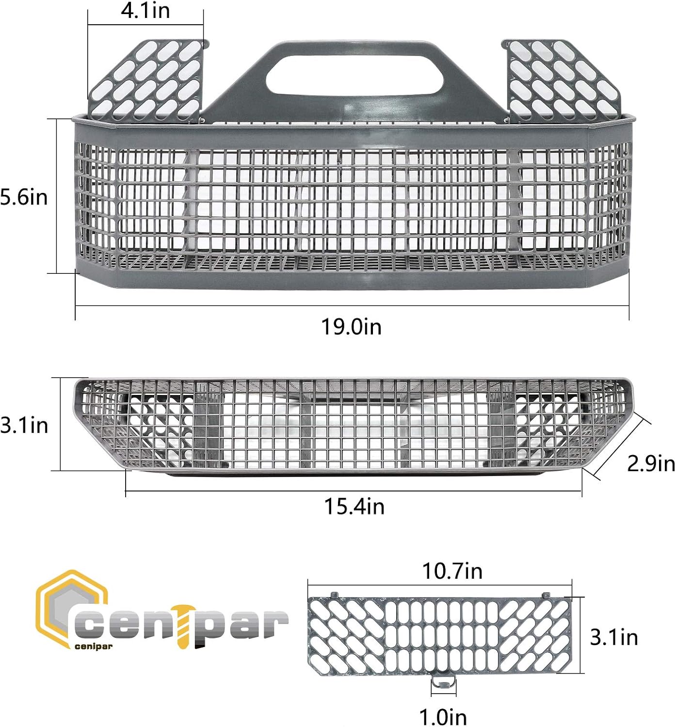 WD28X10128 – Cesta de cubiertos para lavavajillas (19.7 x 3.8 x 8.4 pulgadas) de Cenipar compatible con lavavajillas GE Reemplazo WD28X10127