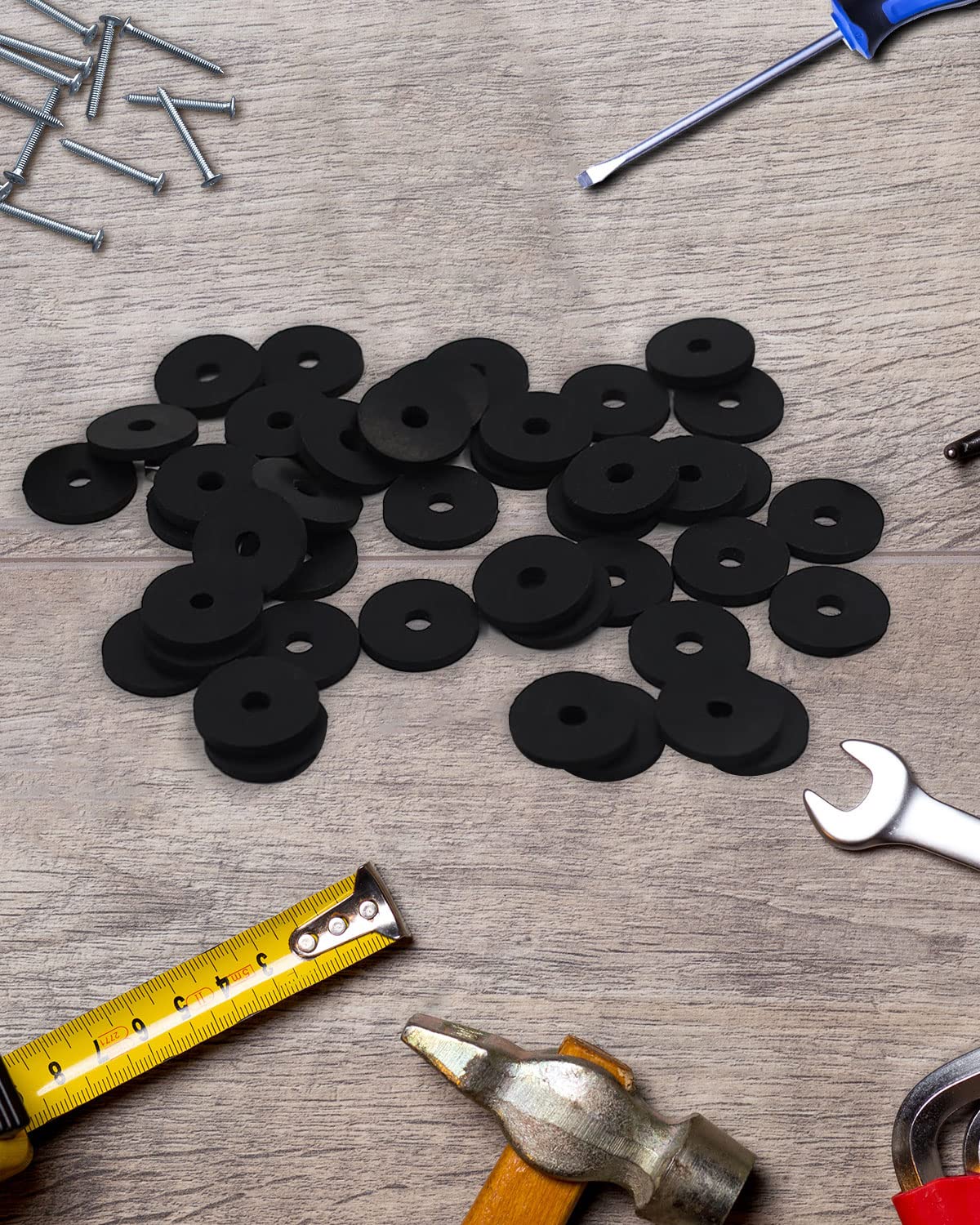 Arandelas de goma  30 arandelas de goma planas para pernos espaciadores, 1 pulgada de diámetro exterior x 14 pulgadas de diámetro interior x 18