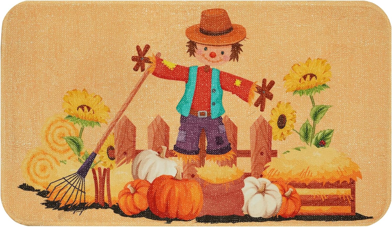 Alishomtll Tapete de cosecha de otoño, decoración de Acción de Gracias, antideslizante y lavable, tapete decorativo de bienvenida de otoño, interior