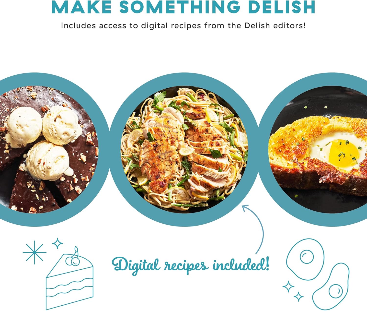 DASH Delish – Sartén ligera de hierro fundido de 10 pulgadas para panqueques, salsas, verduras, pasta y más, color azul