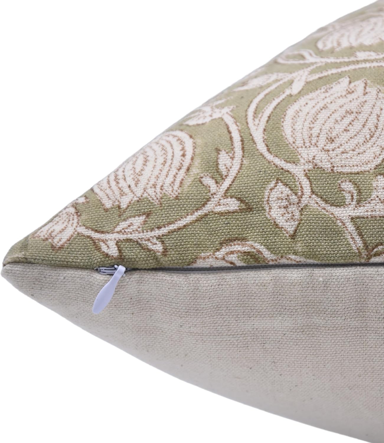 Fabritual Fundas de almohada de algodón de lona de pato con estampado de bloques de 22 x 22 pulgadas, fundas de almohada decorativas hechas a mano