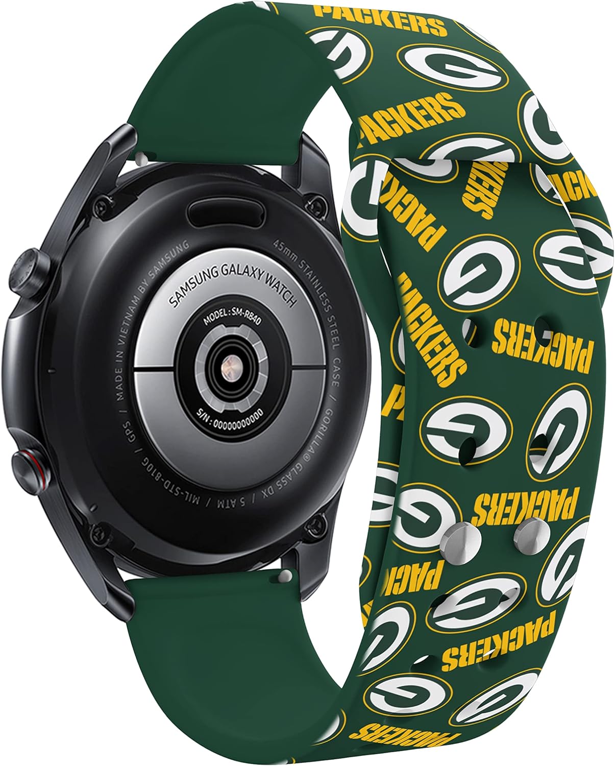 Game Time Green Bay Packers – Correa de reloj HD de cambio rápido compatible con Samsung y más