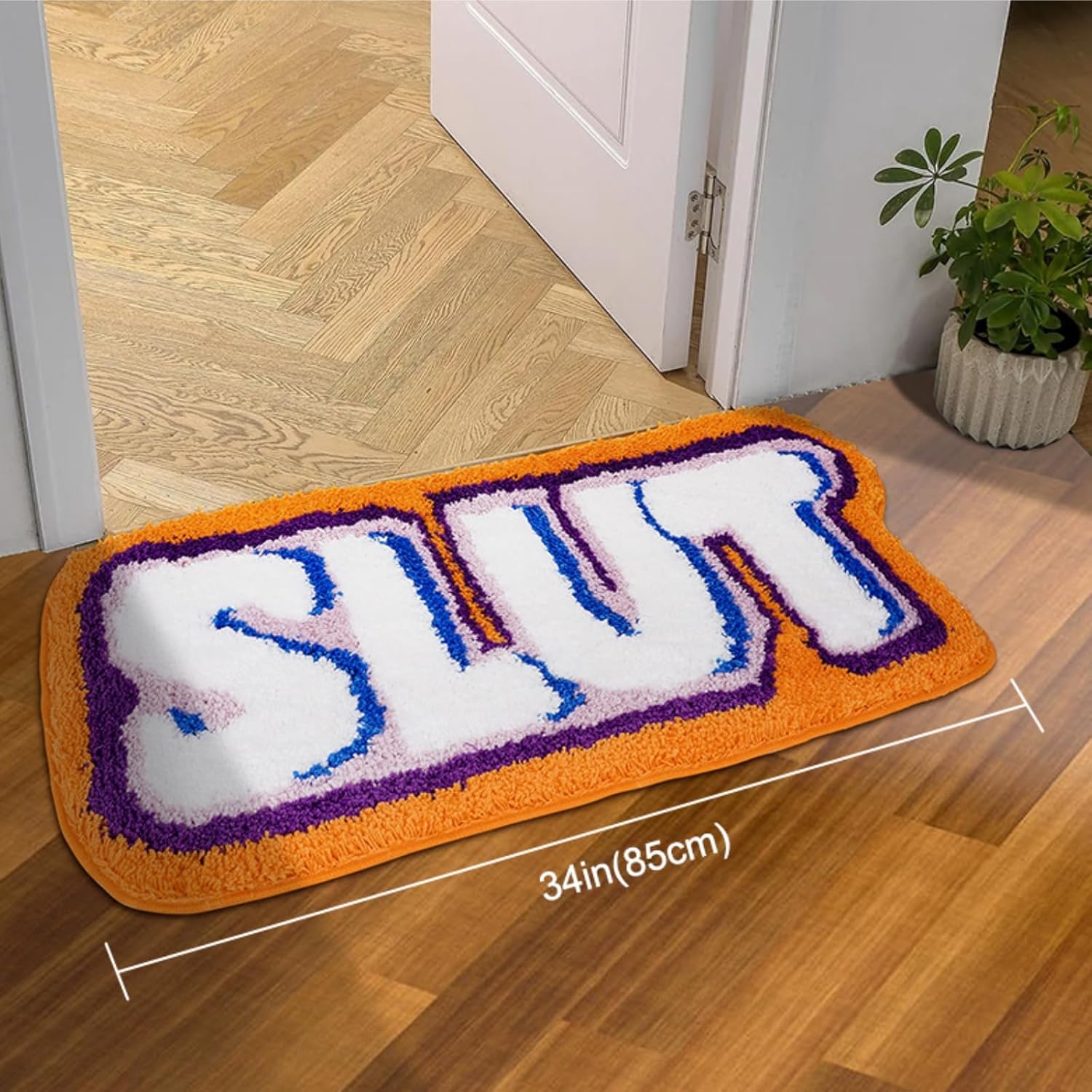 Funky – Alfombra para puerta de baño, antideslizante, lavable a máquina, súper absorbente, bonita alfombra mullida y gruesa, alfombras únicas para
