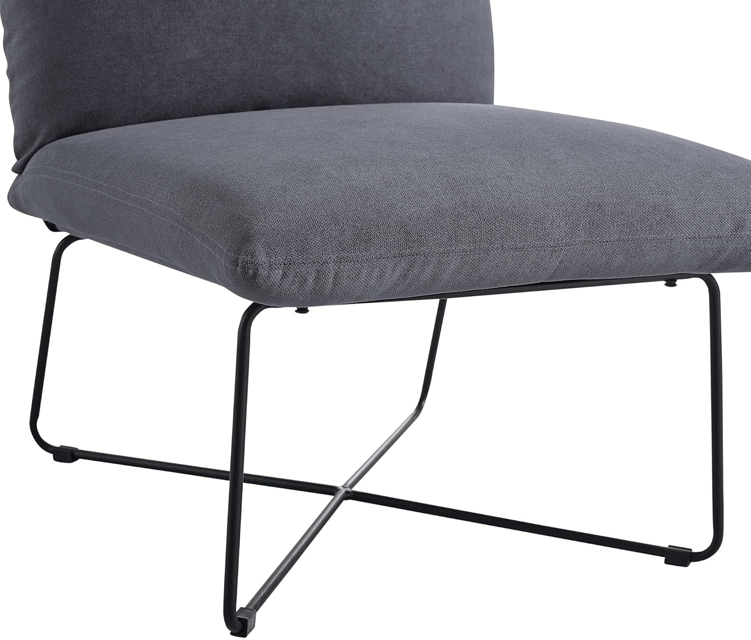 Classic Brands Eternity – Silla decorativa tapizada sin brazos, gris oscuro, moderna de mediados de siglo, ergonómica