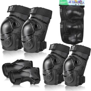 Rodilleras para niñosjóvenesadultos, coderas con muñequeras, juego de 6 unidades para patineta, ciclismo, patinaje, bicicleta, scooter, equitación, Rodilleras para niñosjóvenesadultos, coderas con muñequeras, juego de 6 unidades para patineta, ciclismo, patinaje, bicicleta, scooter, equitación,