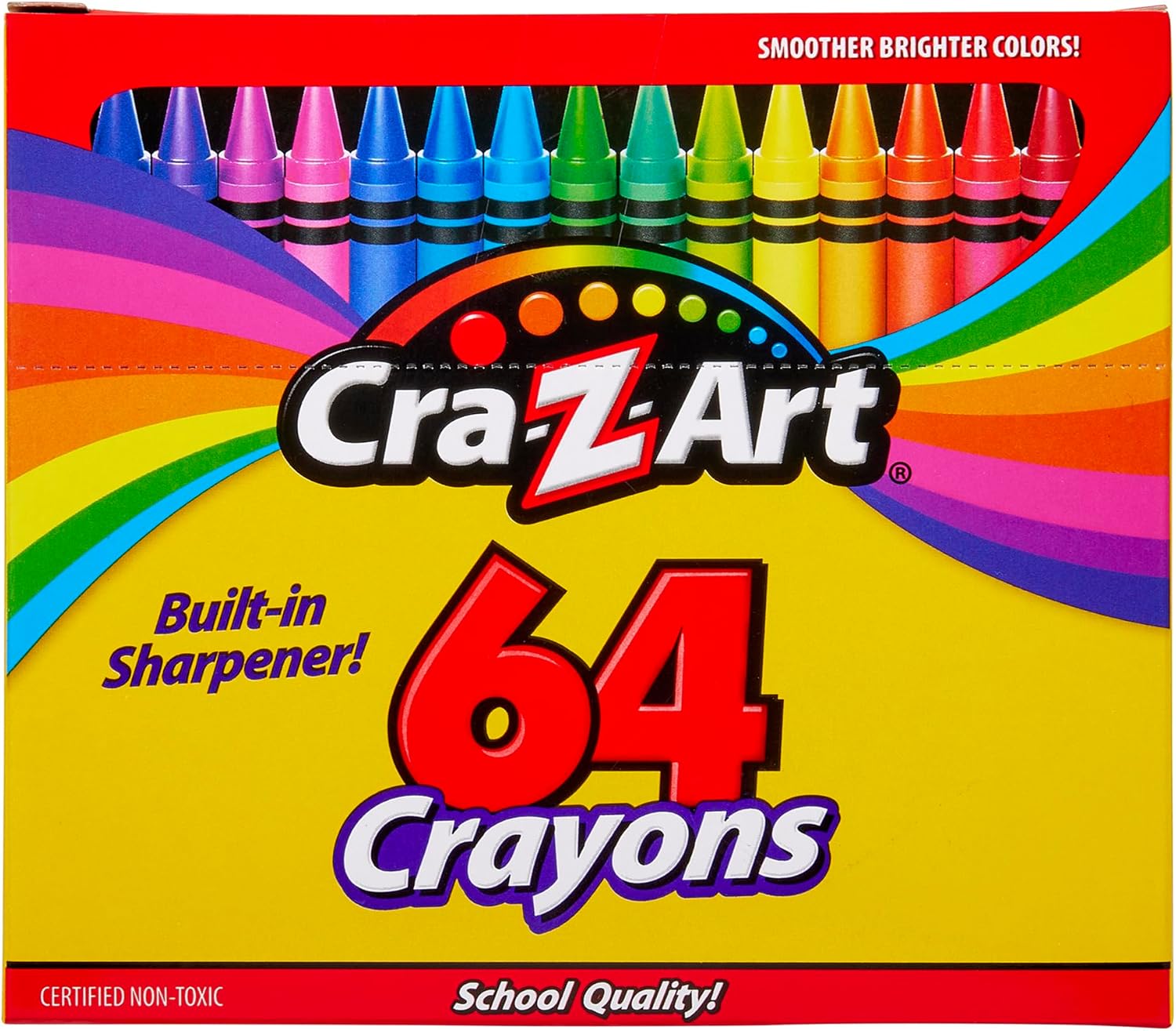 Cra-Z-Art Crayones de colores, 64 colores surtidos, 64 unidades (10202WM16)