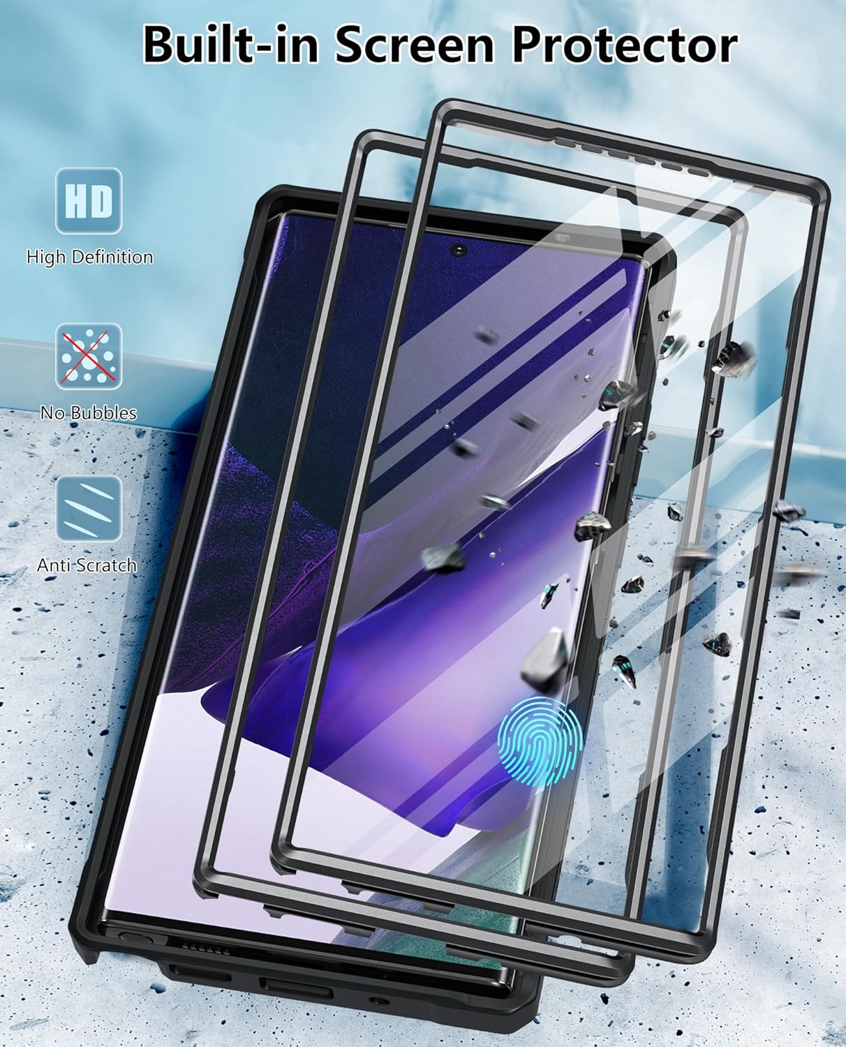 FNTCASE Funda para Samsung Galaxy Note-20-Ultra funda resistente de grado militar para teléfono celular con soporte  Protección TPU a prueba de