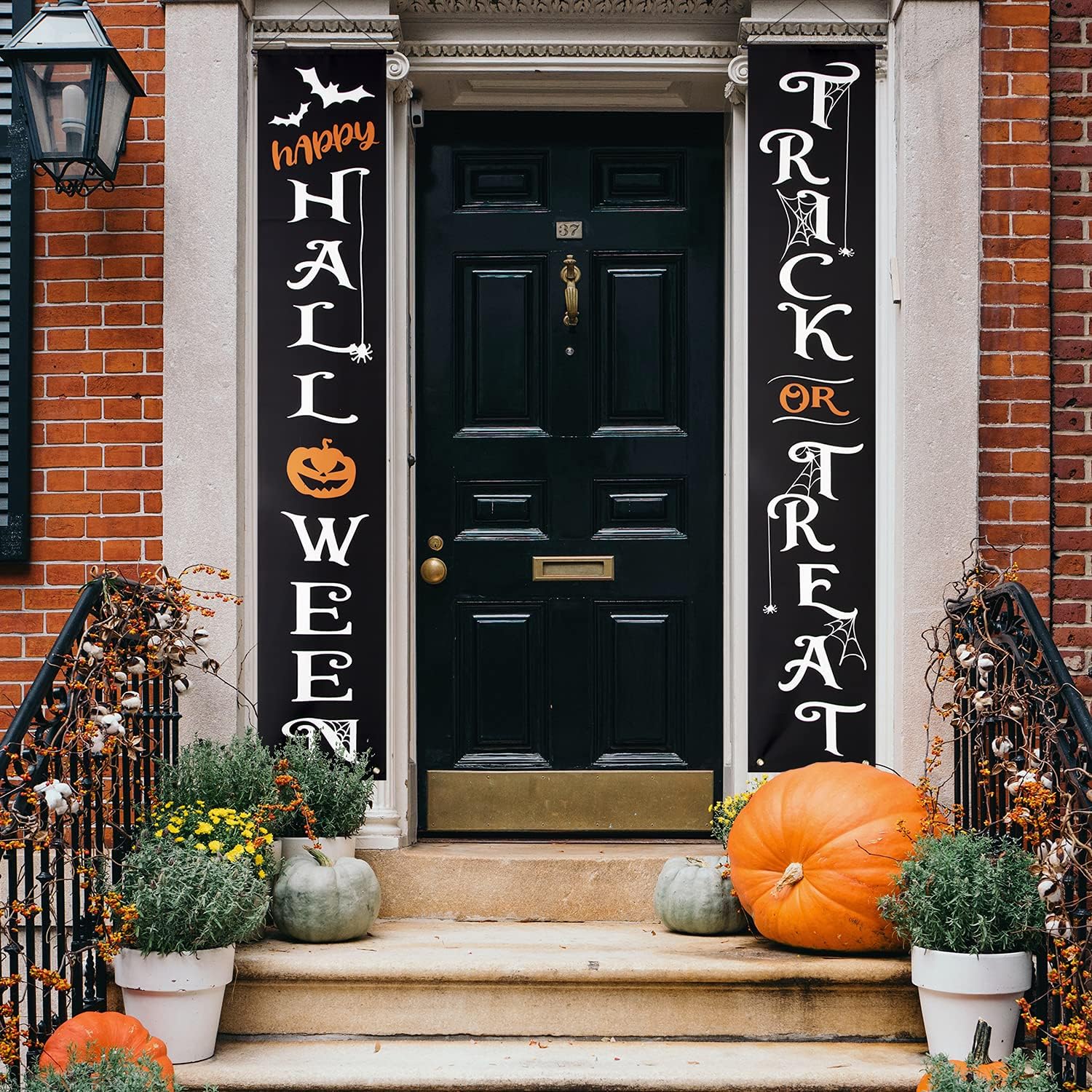 Decoraciones de Halloween al aire libre, carteles colgantes decorativos para puerta delantera, porche, patio, decoración de pared interior del