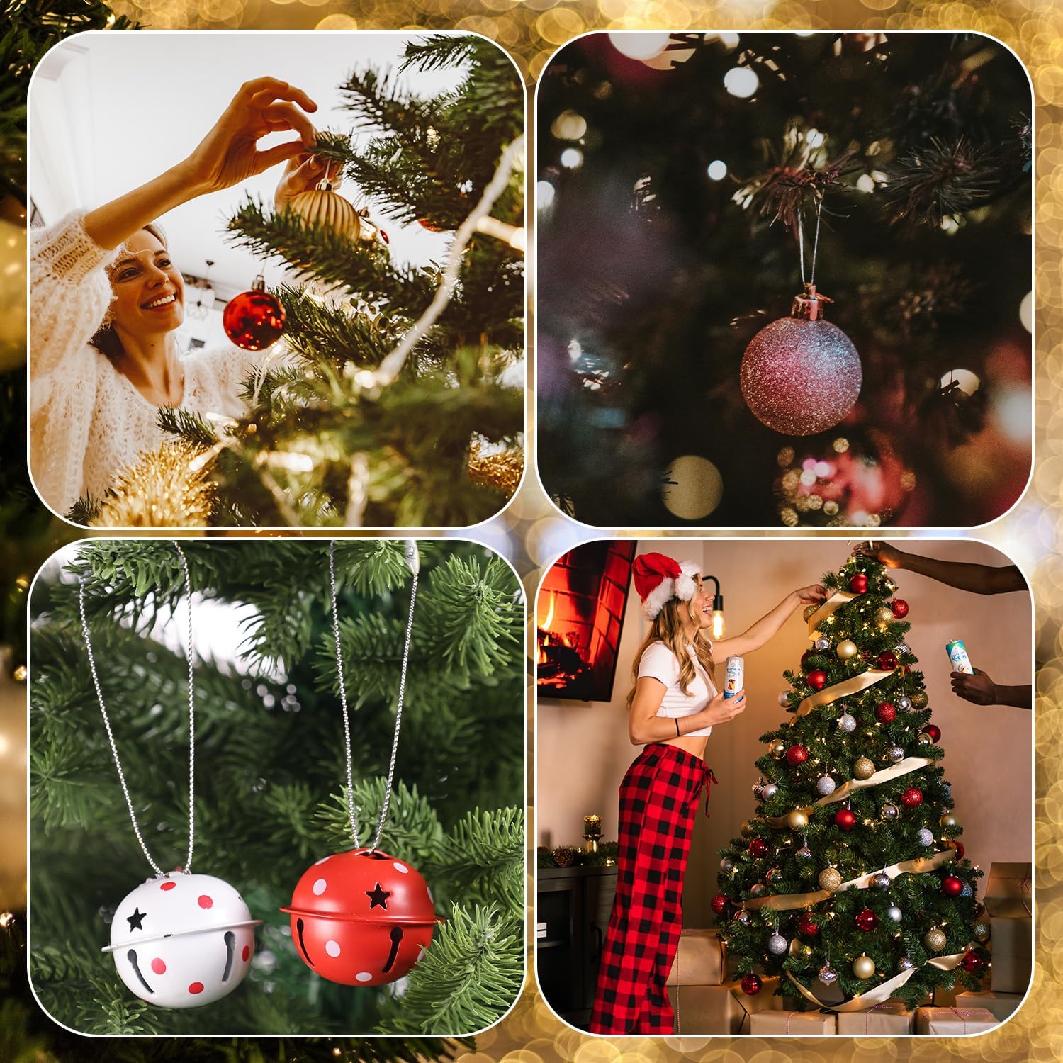 200 cuerdas para colgar adornos navideños, cuerdas a presión para adornos de árbol de Navidad, ganchos para colgar en el árbol de Navidad,