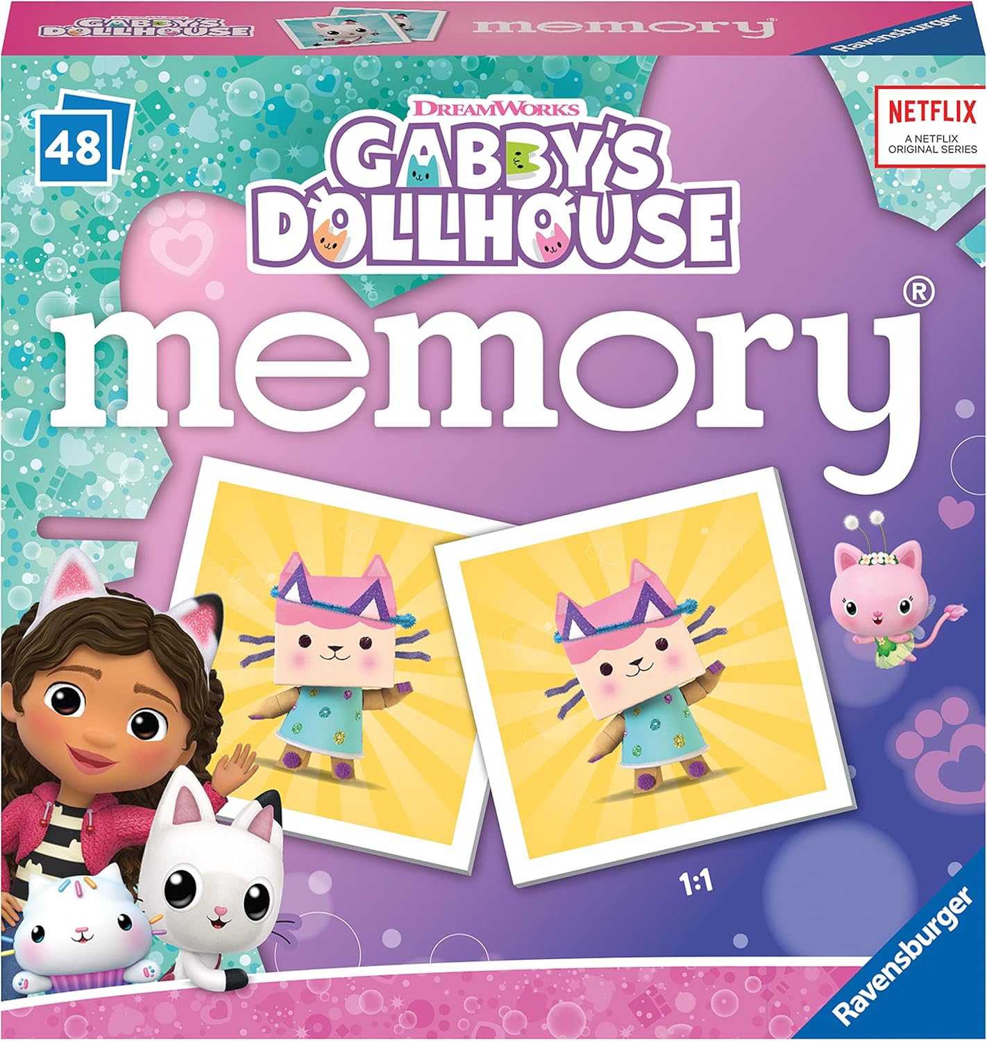 Ravensburger Gabbys – Juguetes de casa de muñecas  Mini juego educativo de memoria para niños a partir de 3 años  Pares de fotos a juego