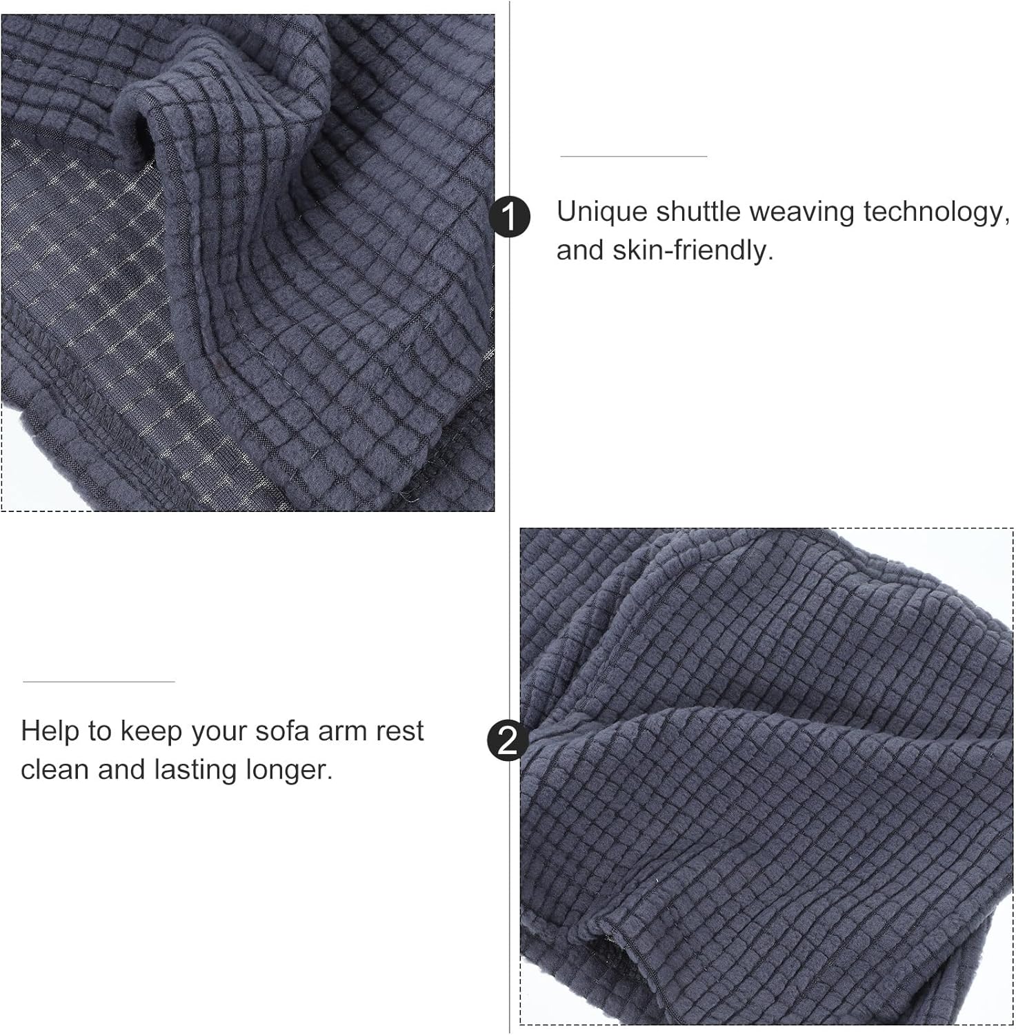 SUPVOX 2 fundas elásticas universales para reposabrazos de sofá, color gris oscuro, fundas elásticas lavables para sofá y oficina en casa, tela