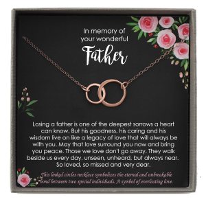 14K Rose Gold-filled Sympathy Gifts for Loss of Father, Memorial Gifts for Loss of Dad, Bereavement Gifts, Necklace with Meaningful Message 14K Rose Gold-filled Sympathy Gifts for Loss of Father, Memorial Gifts for Loss of Dad, Bereavement Gifts, Necklace with Meaningful Message