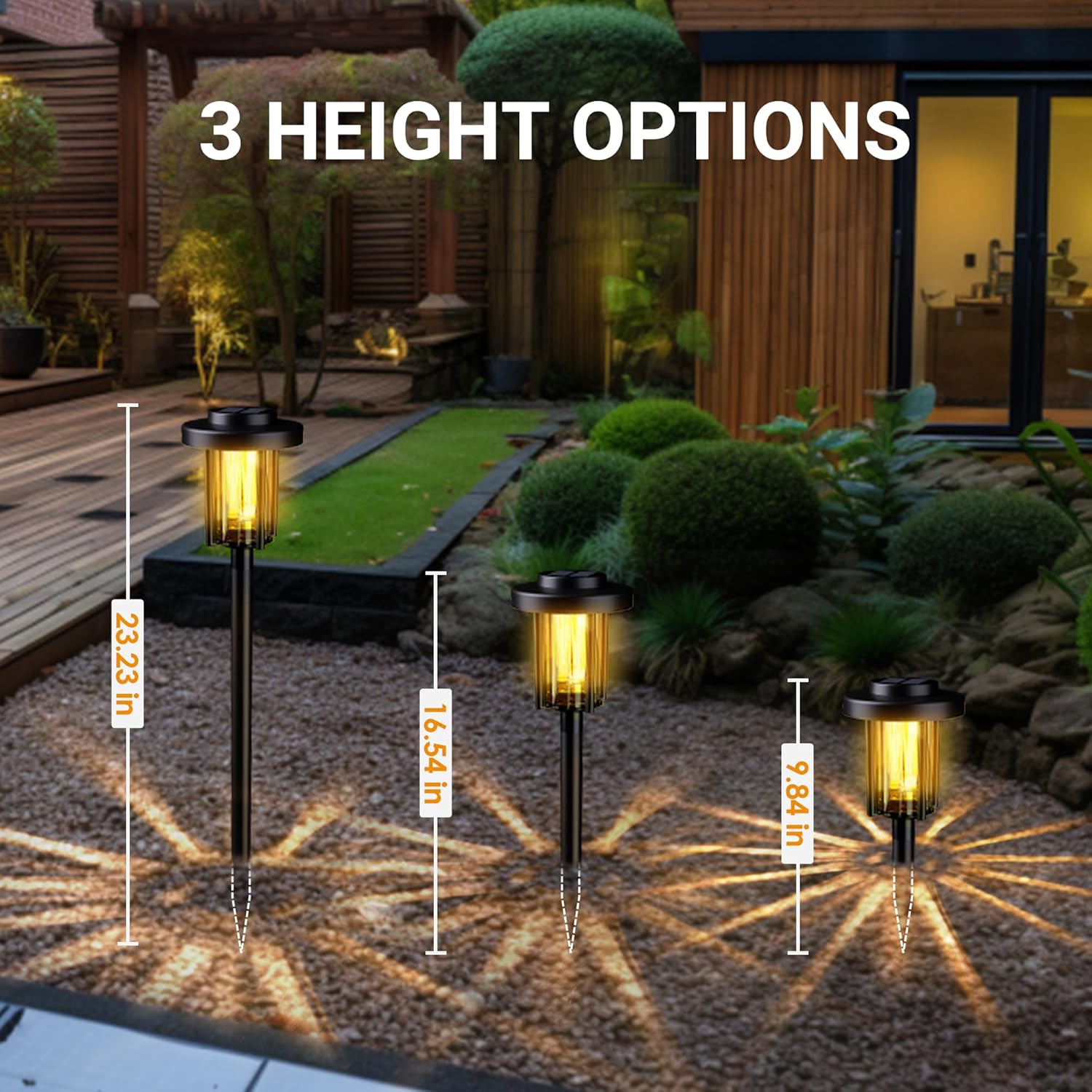 SUNCKET Luces solares de jardín, luces solares brillantes para exteriores, paquete de 6 unidades, IP65, impermeables, encendidoapagado automático,