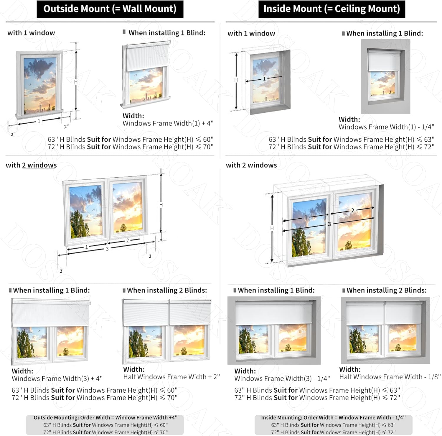 Persianas opacas para ventanas, persianas con aislamiento térmico y anti-rayos ultravioleta, 100 % opacas, para ventanas interiores del hogar, sala