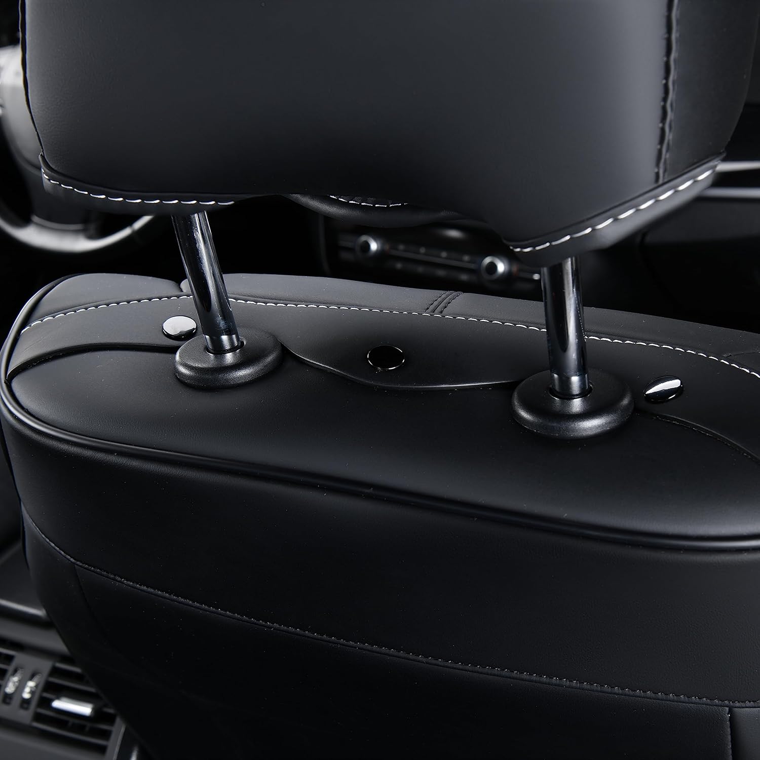Fundas de asiento delantero, fundas de asiento de cuero, fundas universales para asiento de automóvil, 2 unidades, protector de asiento de automóvil