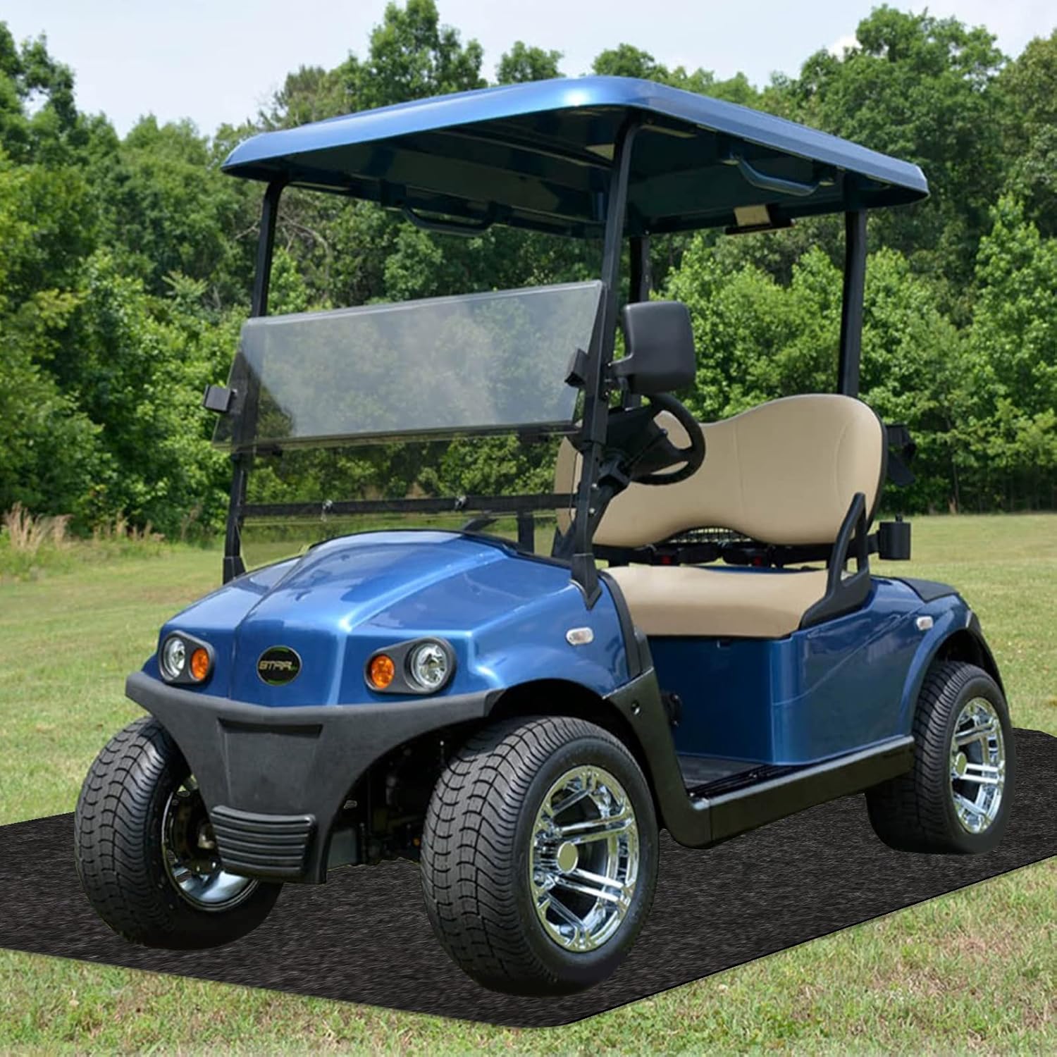 Halero Tapete de estacionamiento para carrito de golf, 4.9 pies x 9.1 pies, tapete de garaje absorbente de aceite, impermeable, capa trasera de