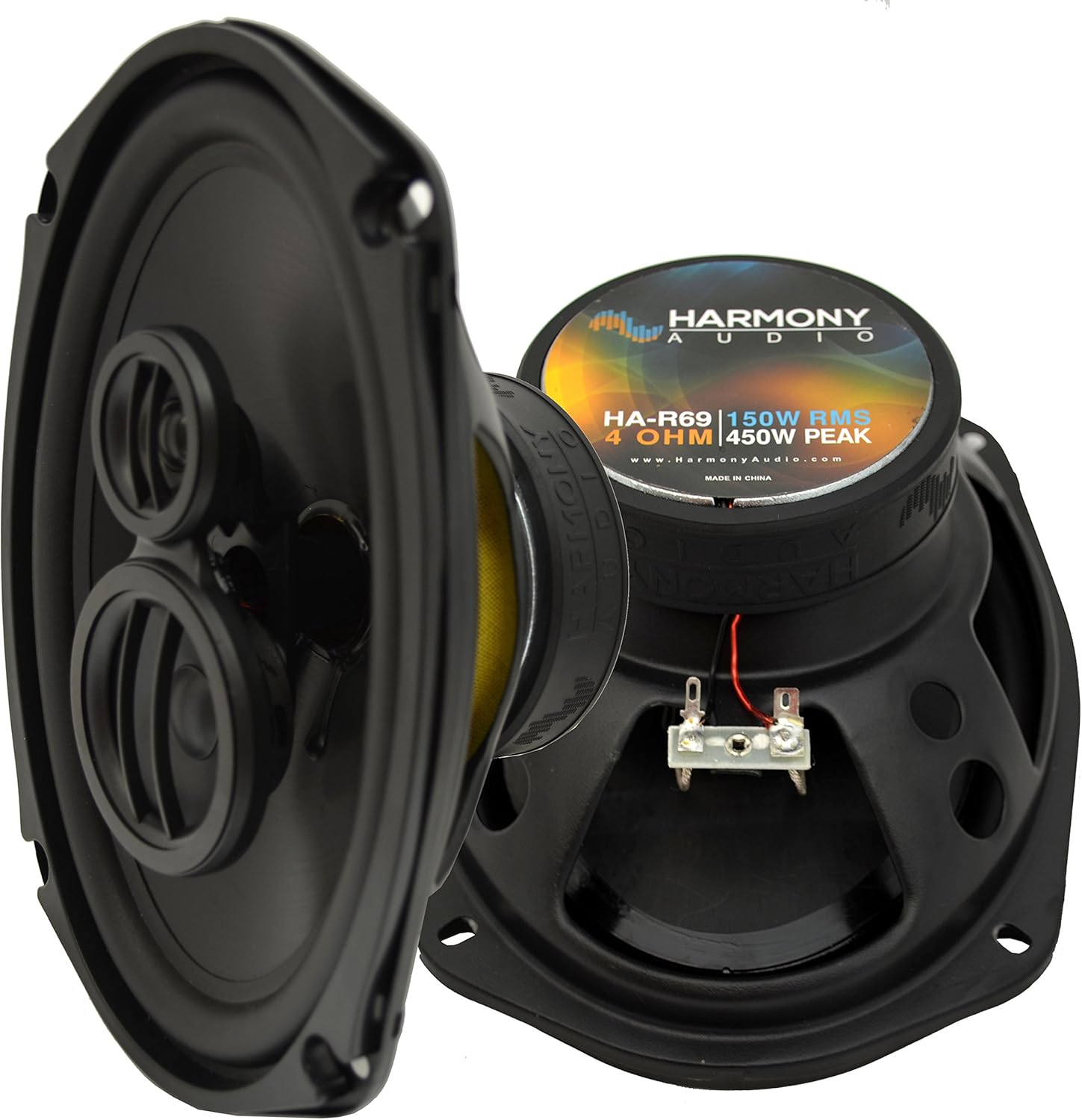 Harmony Audio R69 Compatible con Jeep Grand Cherokee 2014-2020 Kit de audio de repuesto de altavoz delantero y trasero para automóvil con arnés