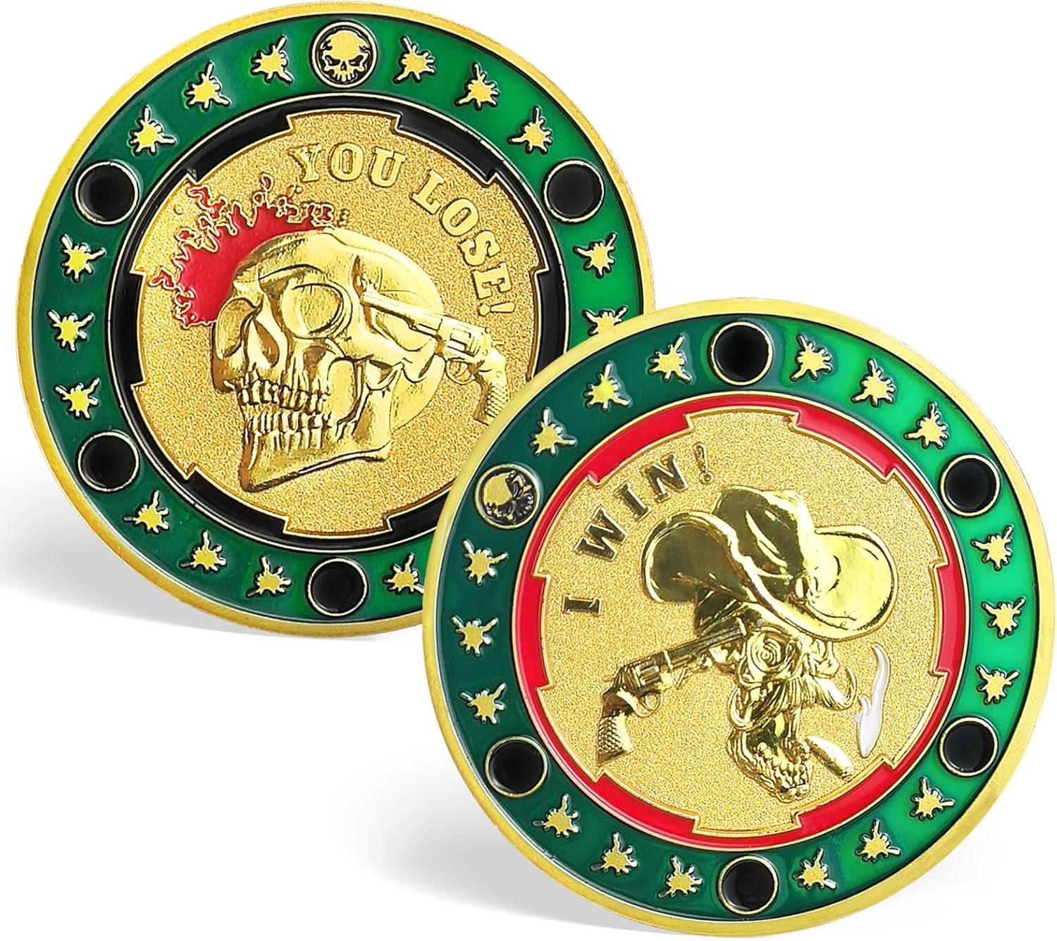 Regalos divertidos con texto en inglés “I Win You Lose, Good Luck”, moneda de decisión de buena suerte, regalos para mujeres, hombres, cabezas o