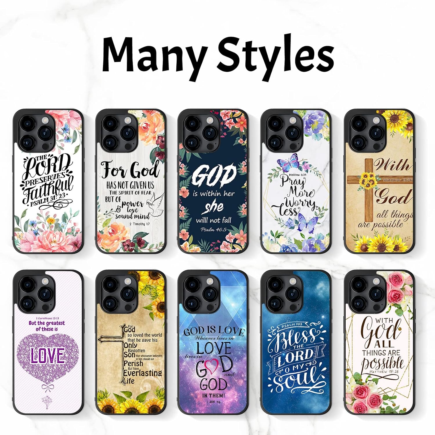 Fundas con versículos bíblicos con citas para teléfono, color azul bendiga a Dios, adecuadas para iPhone 11, 12, 13, 14 Pro Max Plus Mini X 7 8 SE,
