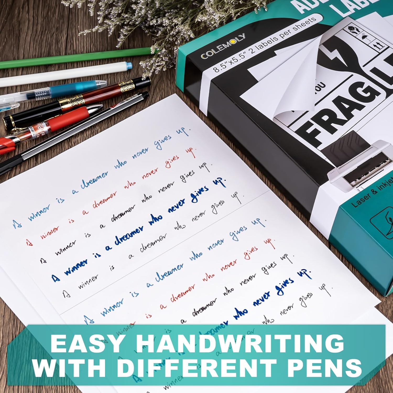 Etiquetas adhesivas de 8.5 x 5.5 pulgadas para impresoras de inyección de tinta y láser, 25 hojas (2 etiquetas por) 50 etiquetas en blanco mate,