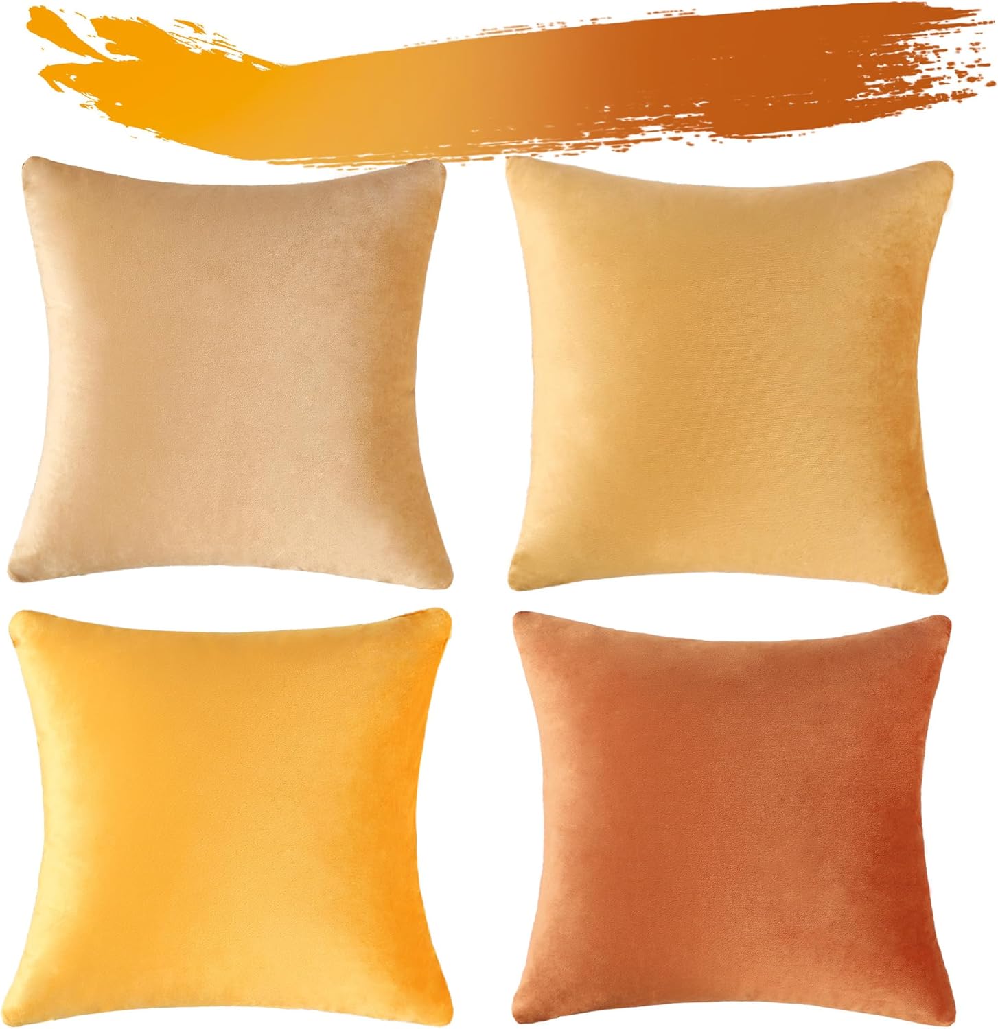 MADIZZ Juego de 4 fundas de almohada decorativas de terciopelo súper suave, estilo de lujo, para sofá y dormitorio, paquete de 4 unidades, color