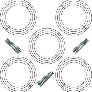 Paquete de 5 marcos de corona de alambre (10 pulgadas) con 25 lazos giratorios, forma de corona de metal redonda para manualidades y decoraciones Paquete de 5 marcos de corona de alambre (10 pulgadas) con 25 lazos giratorios, forma de corona de metal redonda para manualidades y decoraciones