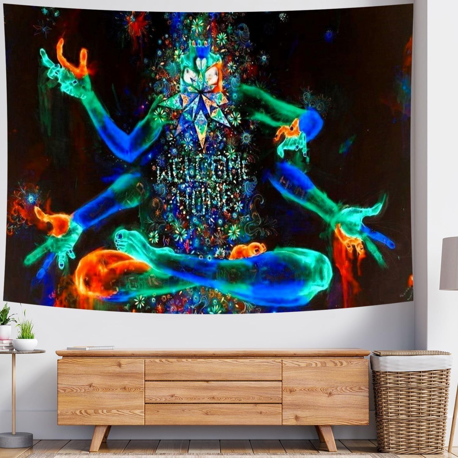 Delur Tapiz de meditación de yoga, colorido zen espiritual chakra, tapiz indio, hippie, bohemio, psicodélico, abstracto, tapiz colgante de pared
