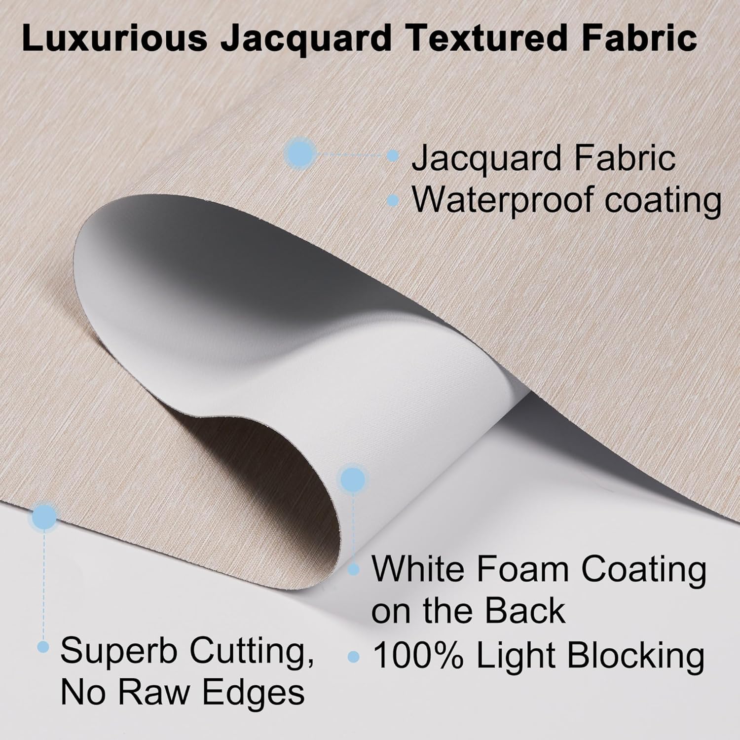 Persianas enrollables opacas sin cordones de jacquard a rayas con cenefa de cassette, aislamiento térmico, protección UV, persianas de ventana para