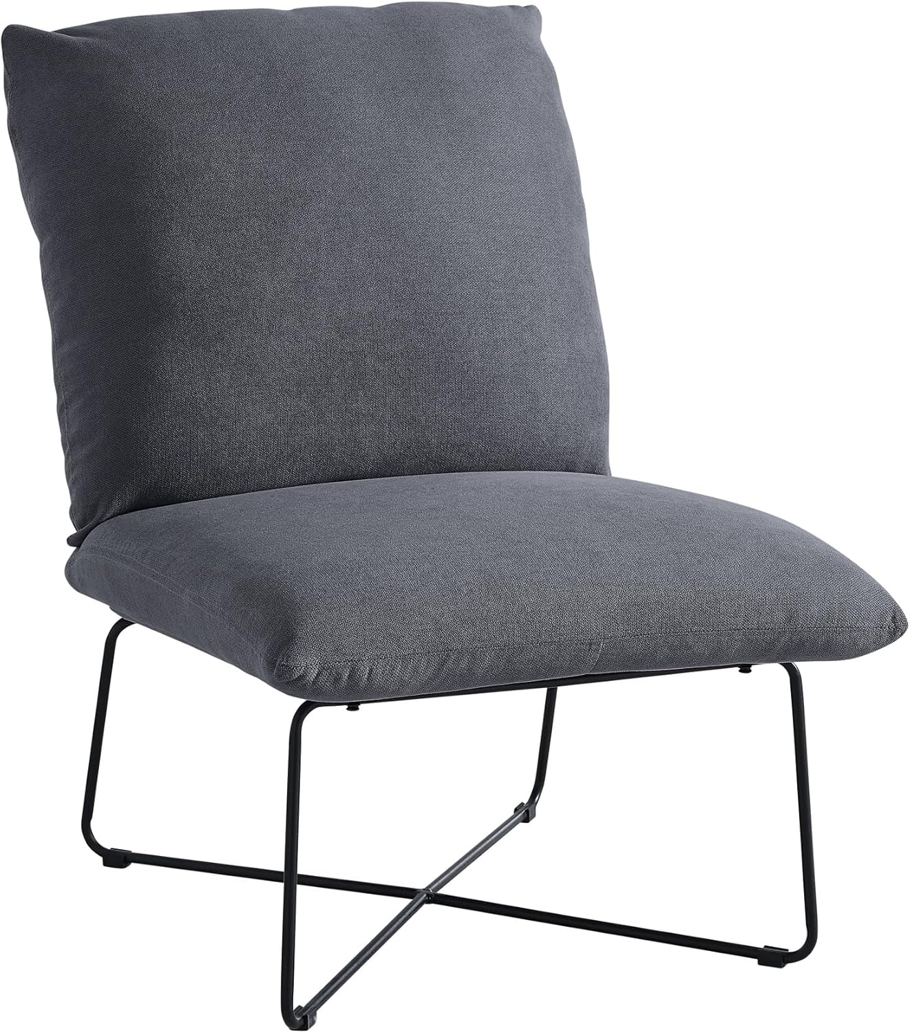 Classic Brands Eternity – Silla decorativa tapizada sin brazos, gris oscuro, moderna de mediados de siglo, ergonómica