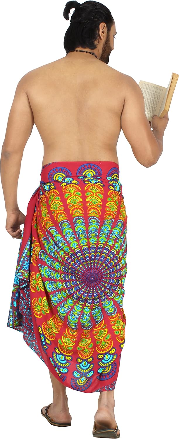 LA LEELA Men’s Sarong Beach Swim Cover Up Wraps