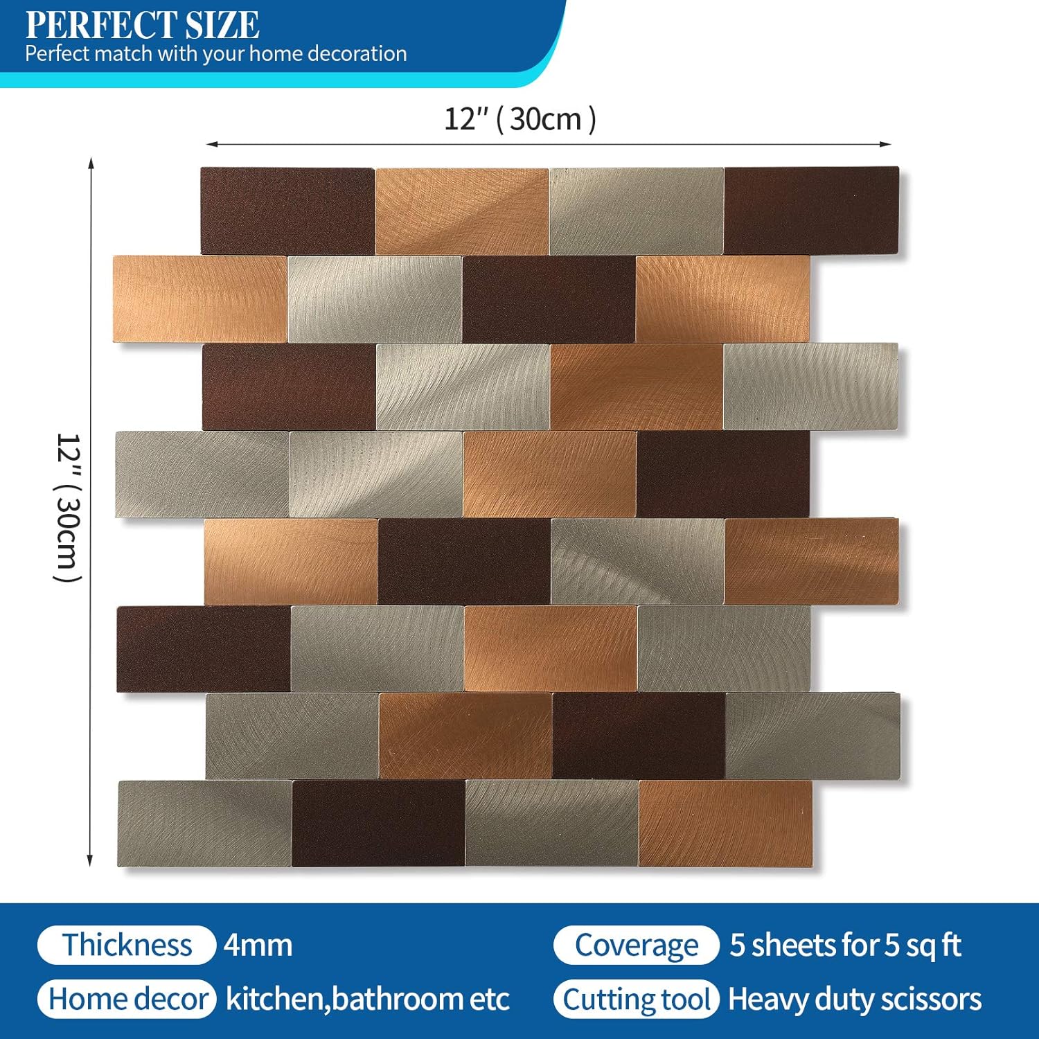 Yipscazo – Salpicaduras de azulejos de acero inoxidable para pared de cocina