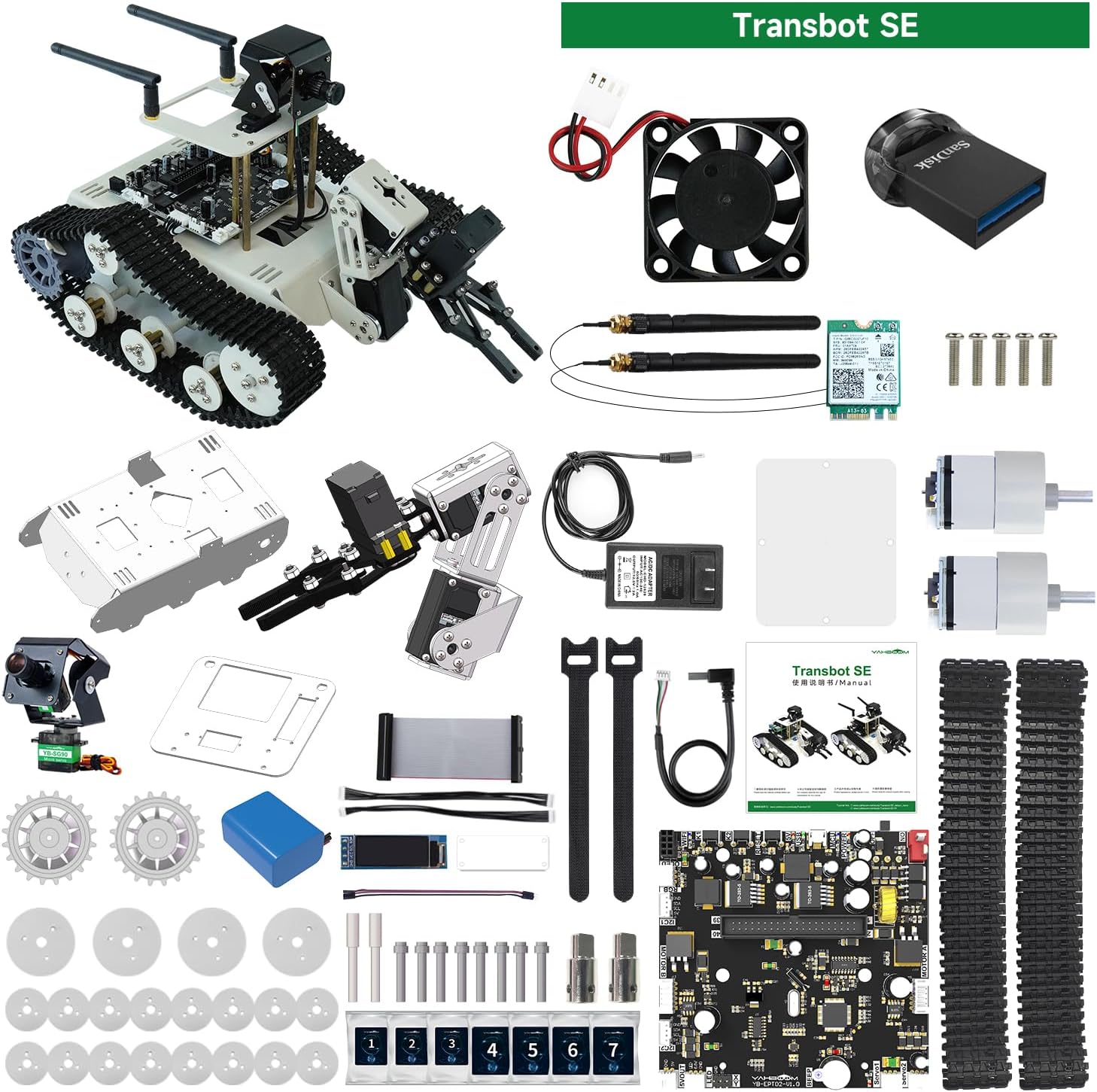 Yahboom Proyecto programable DIY ROS Starter Tank Chassis Robot con cámara AI para Jetson Nano B01 reconocimiento  Seguimiento  OpenCV  MediaPipe
