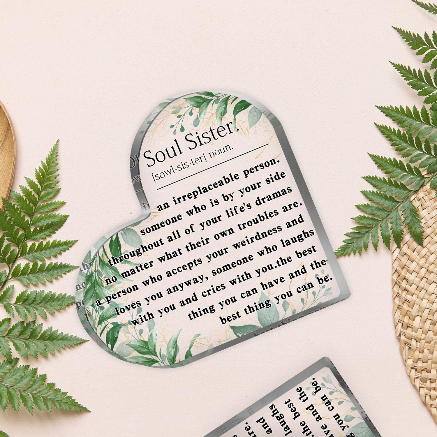 Regalos para hermanas de hermana, recuerdo de corazón acrílico, regalos de cumpleaños para hermanas de hermanas, regalos significativos para