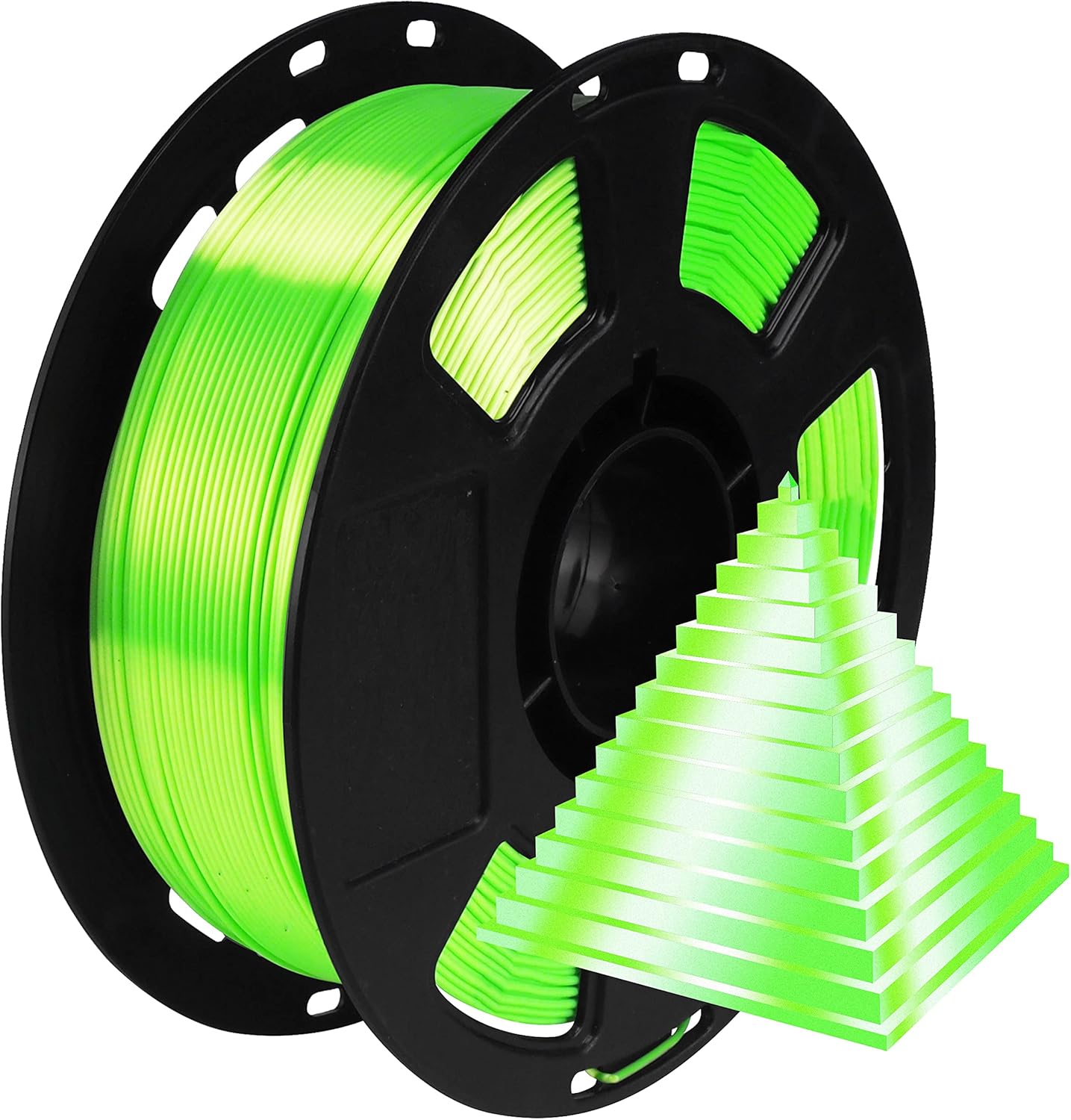 Filamento PLA con efecto sedoso de color verde lima, brillante, 116 pulgadas, material de impresión 3D, 2.2 libras, de plástico, apto para