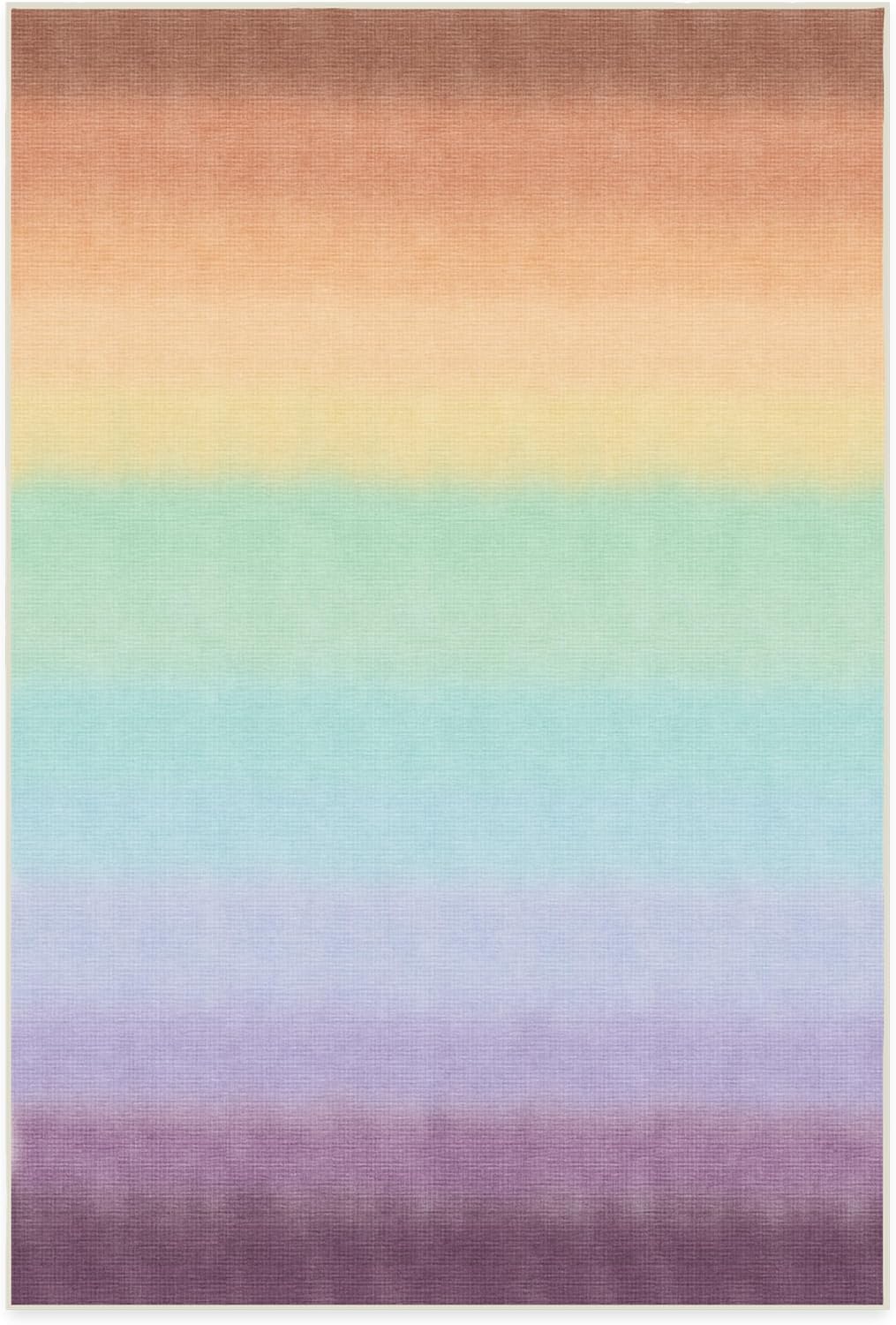 RUGGABLE Alfombra lavable colorida arco iris, alfombra de área para habitación de niños, guardería – Resistente a las manchas y al agua,