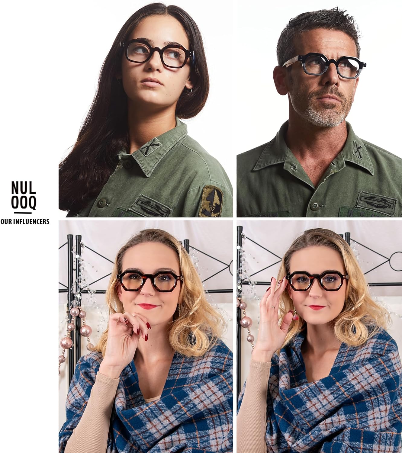 NULOOQ Gafas de luz azul para mujer  Lentes de computadora poligonales pequeños retro de moda para hombre, gafas sin receta