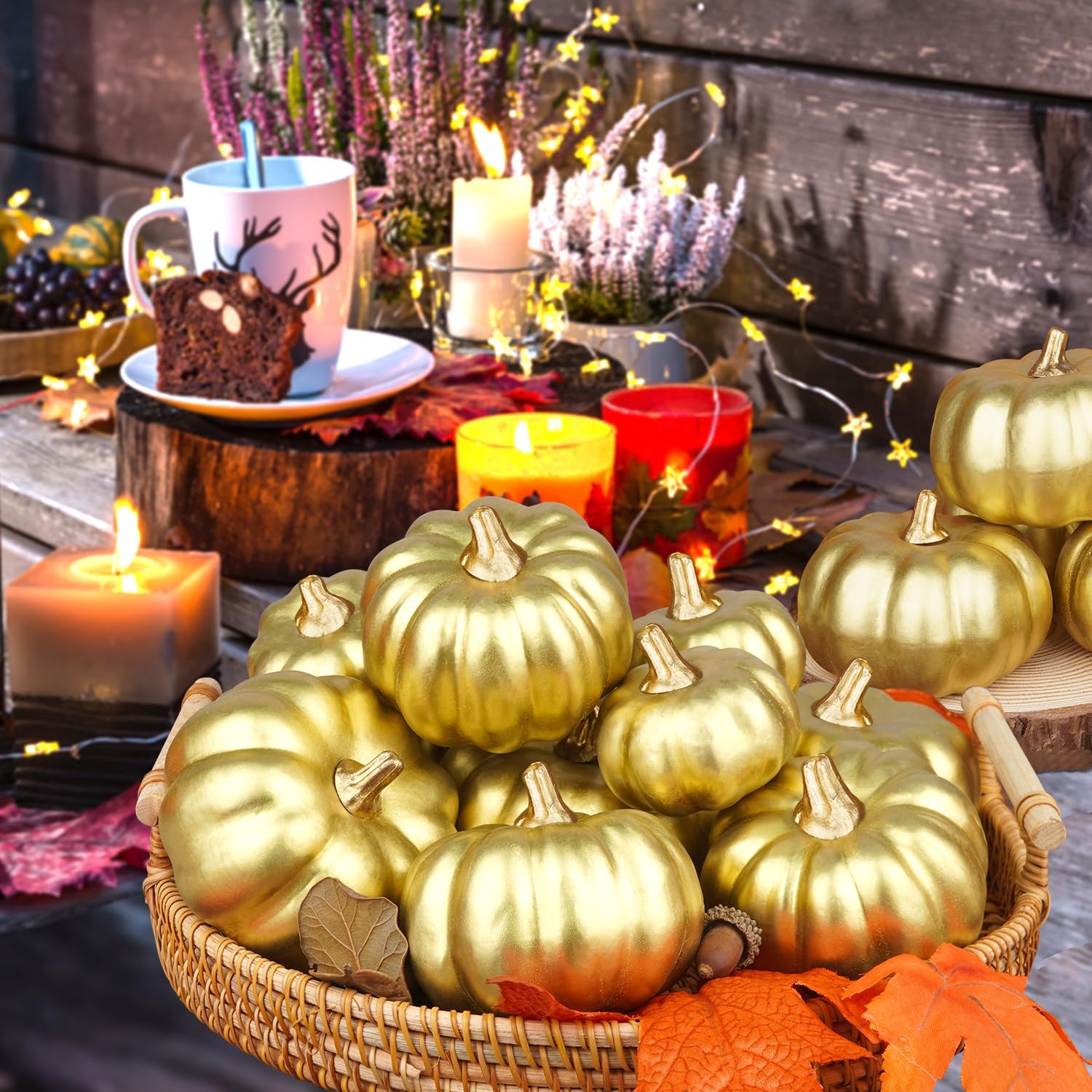 Artmag Calabazas artificiales a granel, 12 unidades de varios tamaños de cosecha, calabaza de espuma falsa para otoño, otoño, Halloween, fiesta en