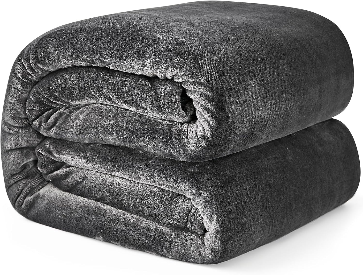Hansleep Manta de franela de forro polar, súper suave y esponjosa, manta de sofá acogedora para todas las estaciones (gris oscuro, manta de 50 x 65)