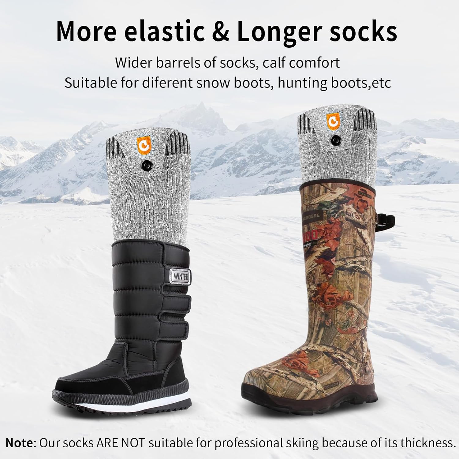 Calcetines térmicos para hombres y mujeres, 5000 mAh con control de aplicación, calcetines calentados por batería, recargables y lavables,