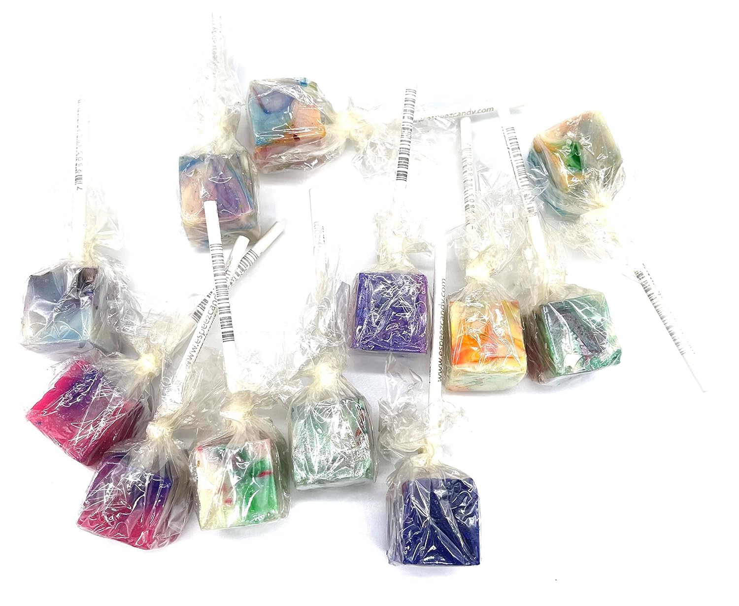 PKM Candies – Paquete de 12 chupones cuadrados cuadrados de moda antigua paquete de ventosas con sabor envuelto individualmente por Espeez – Party