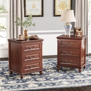 Tribesigns Juego de 2 mesitas de noche, mesa auxiliar moderna de mediados de siglo, mesa auxiliar de madera vintage para sala de estar, dormitorio, Tribesigns Juego de 2 mesitas de noche, mesa auxiliar moderna de mediados de siglo, mesa auxiliar de madera vintage para sala de estar, dormitorio,